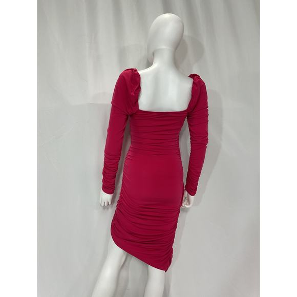 Michael Costello 'Ashley' Pink Midi Asymmetric Dress Size XS - Picture 3 of 5